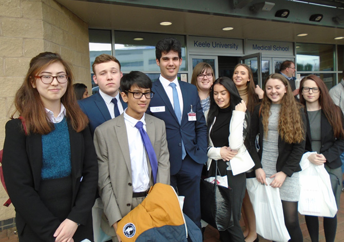 Photo of students visiting Keele Medical School